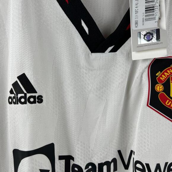 Manchester United 22/23 Adidas Authentic Away Jersey 2XL White EPL Patch H13883 - Picture 8 of 9